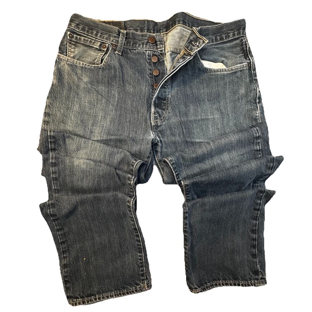 Levi Strauss & Co. 501 Jeans Men Blue Medium Wash Straight Fit Button Denim -373